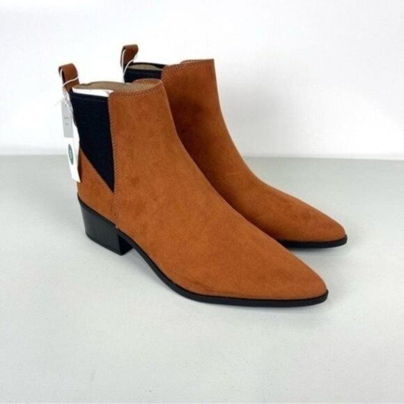NEW A New Day Gwen Cognac Point Toe Heeled Ankle Boots Women's Size 9 - Picture 1 of 8